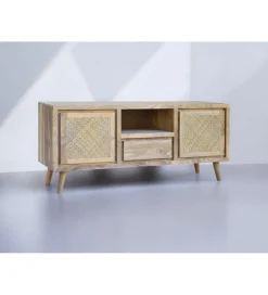 Stolik pod TV NORI 140 cm drewno akacja