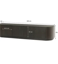 Stolik pod TV NOVERO 220 cm ciemnobrązowy