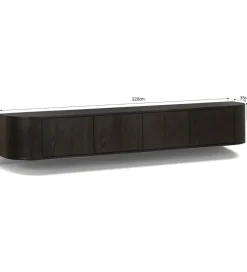 Stolik pod TV NOVERO ZWEVEND 220 cm czarny
