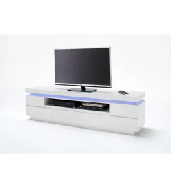Stolik pod TV OCEAN 175 cm biały z oświetleniem