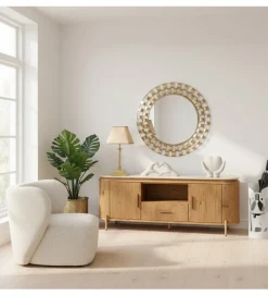 Stolik pod TV PAPATU 160 cm kolor dębu efekt marmuru