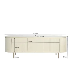 Stolik pod TV PATO 170 cm drewno mango biały