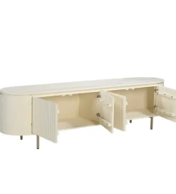Stolik pod TV PATOU 210 cm jasnobeżowy drewno mango