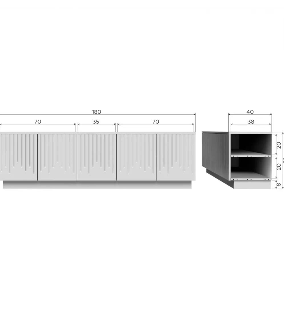 Stolik pod TV PENCIL drewno sosny mist