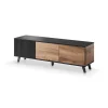 Stolik pod TV RANDOM 180 cm w kolorze dąb wotan z kolorem czarnym