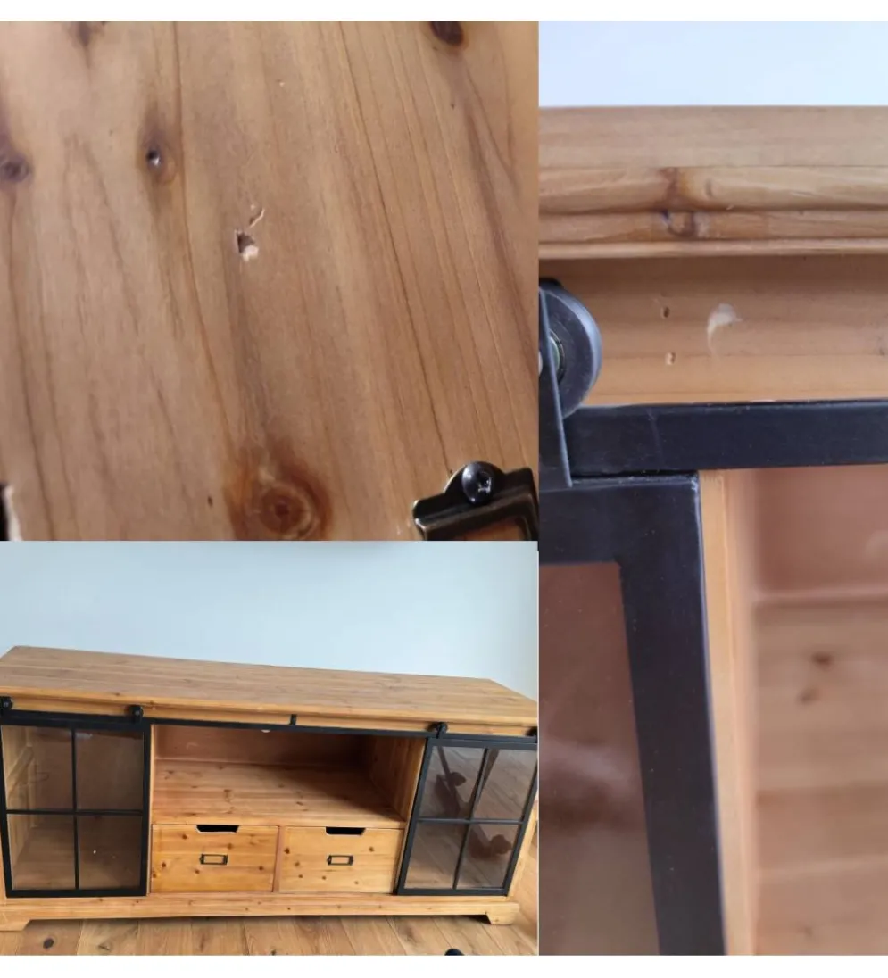 Stolik pod TV RETAGIO 160 cm drewno jodła