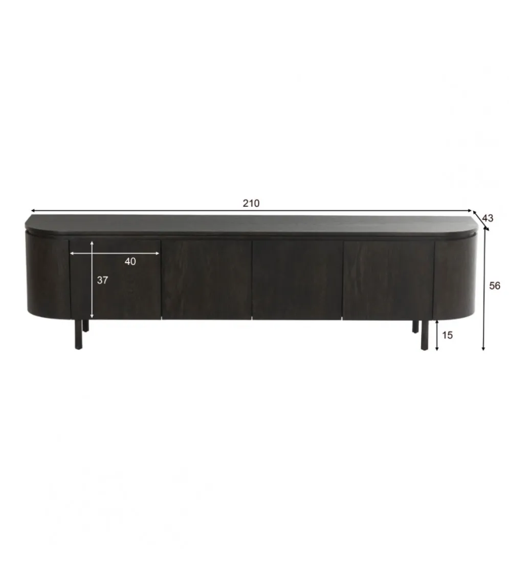 Stolik pod TV Tobago 210 cm czarny
