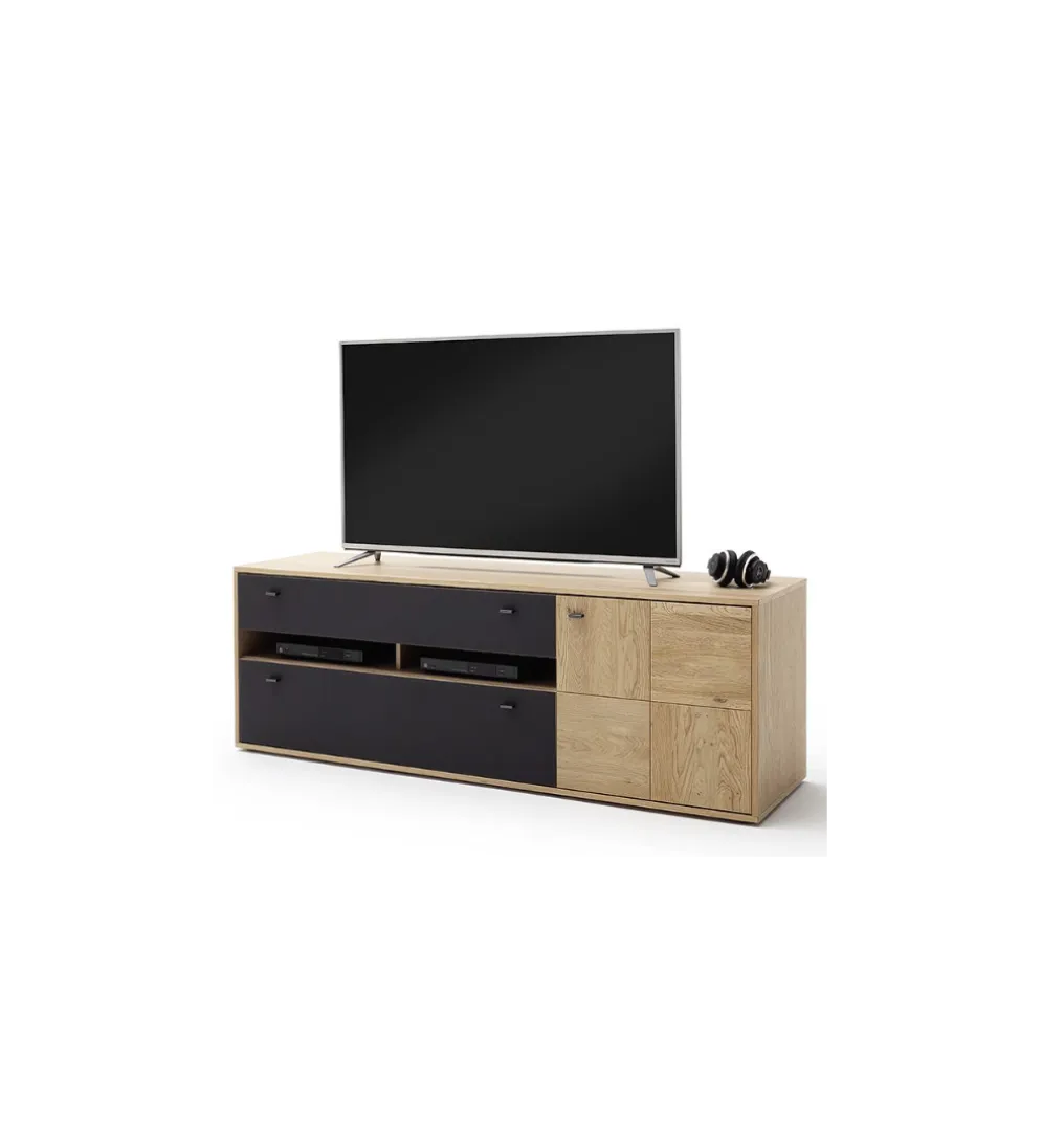 Stolik pod TV VALENCIA 184 cm antracytowo naturalny