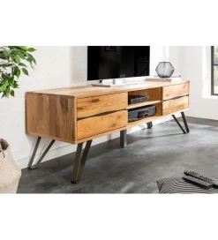 Stolik pod TV VIVENTE Living Edge 160 cm drewno dąb dziki