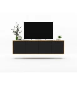 Stolik pod Tv wiszący Apollo B 150 cm czarny