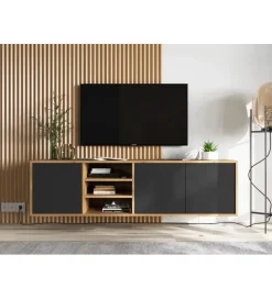 Stolik Pod Tv wiszący Apollo 150 Cm Czarny