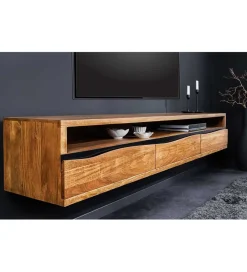 Stolik pod TV wiszący ARKTYKA Mammut 160 cm drewno akacja honey OUTLET