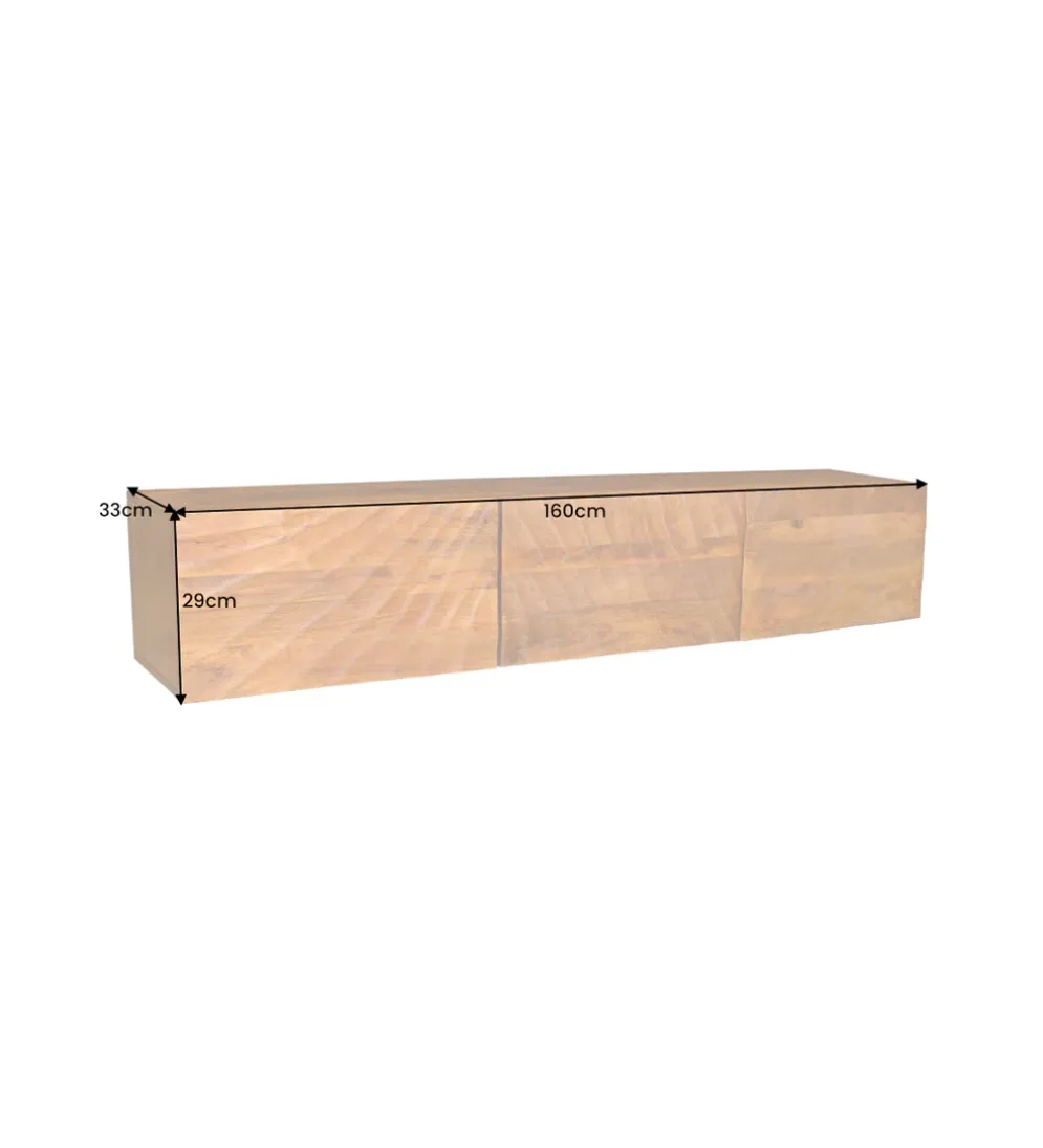 Stolik pod Tv wiszący DAVIDE Scorpion 160 cm drewno mango brąz