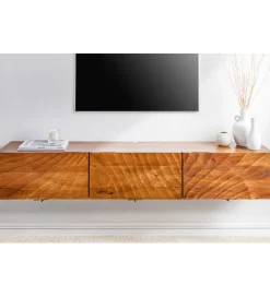 Stolik pod Tv wiszący DAVIDE Scorpion 160 cm drewno mango brąz