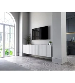 Stolik pod TV wiszący ELPIS 150 cm biały