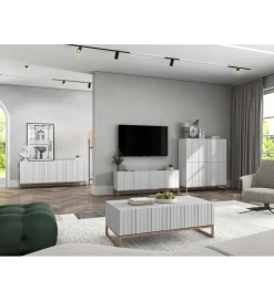 Stolik pod TV wiszący ELPIS 150 cm biały