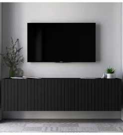 Stolik pod TV wiszący ELPIS 150 cm czarny