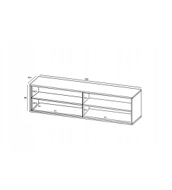 Stolik pod TV wiszący ELPIS 150 cm granatowy