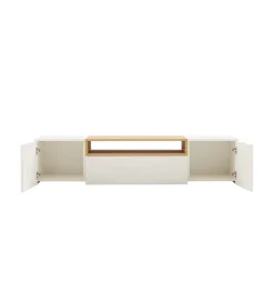 Stolik pod TV wiszący LOFT 160 cm biało naturalna