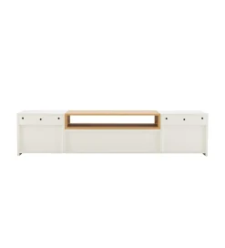 Stolik pod TV wiszący LOFT 160 cm biało naturalna