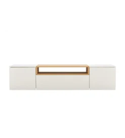 Stolik pod TV wiszący LOFT 160 cm biało naturalna