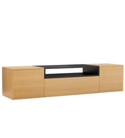 Stolik pod TV wiszący LOFT 160 cm naturalna czarna