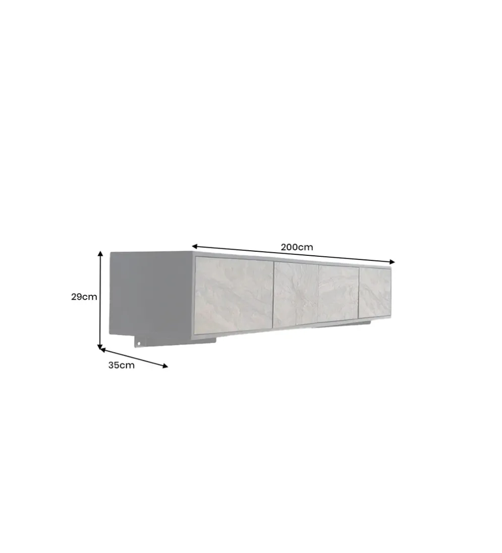 Stolik pod TV wiszący MOUNTAIN SOUL 200 cm drewno akacja czarny