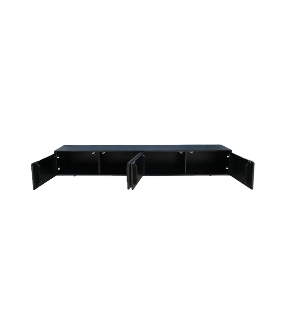 Stolik pod TV wiszący MOUNTAIN SOUL 200 cm drewno akacja czarny