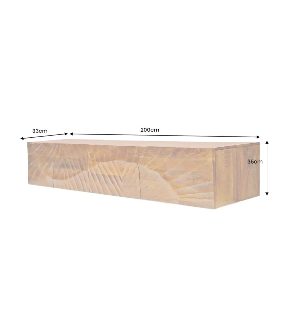 Stolik pod TV wiszący SCORPION 200 cm drewno mango