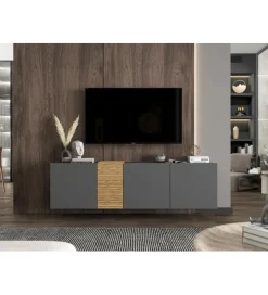 Stolik pod TV wiszący VANTA 160 cm antracyt mat
