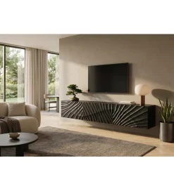 Stolik pod TV wiszący ZEUS Scorpion 200 cm drewno mango