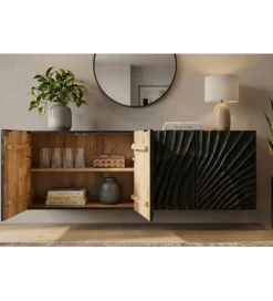 Stolik pod TV wiszący ZEUS Scorpion 177 cm drewno mango