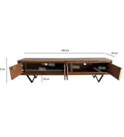 Stolik pod TV WOHNLING 160 cm drewno sheesham