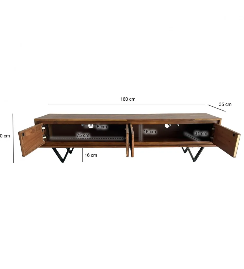 Stolik pod TV WOHNLING 160 cm drewno sheesham