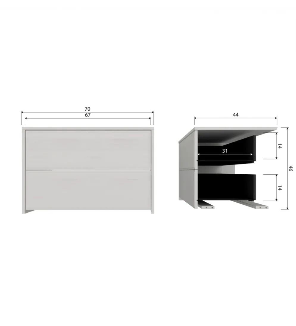 Stolik pod TV YISSA 70 cm szara