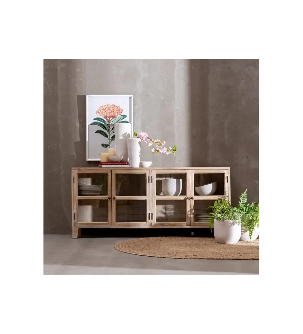 Stolik TV Witryna Iron Craft II160 cm drewno mango