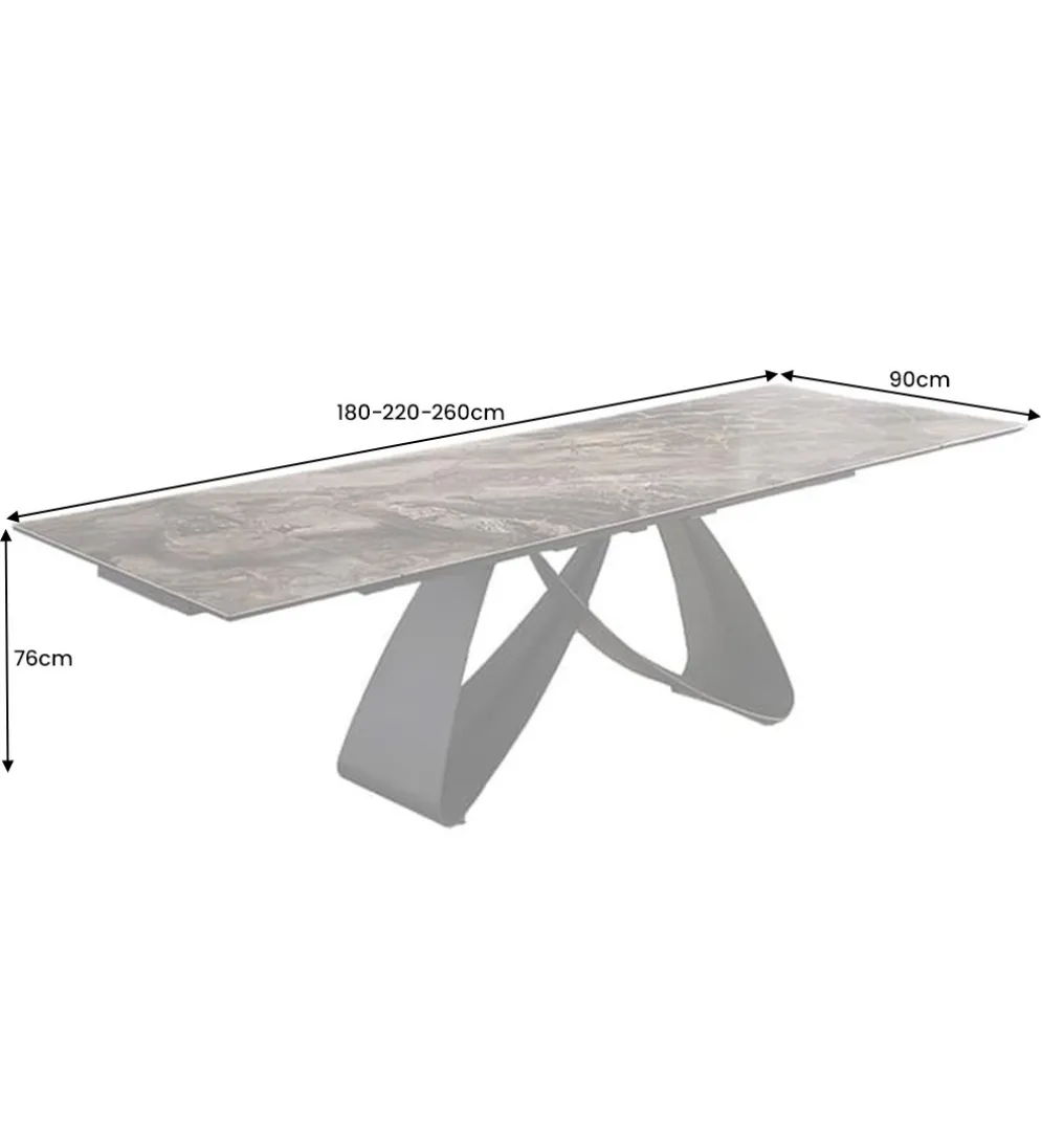 Stół rozkładany AMININ 180 cm - 260 cm ceramika w optyce marmuru