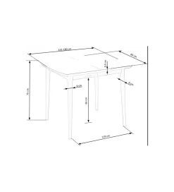 Stół rozkładany BARRET 90 cm - 190 cm biały
