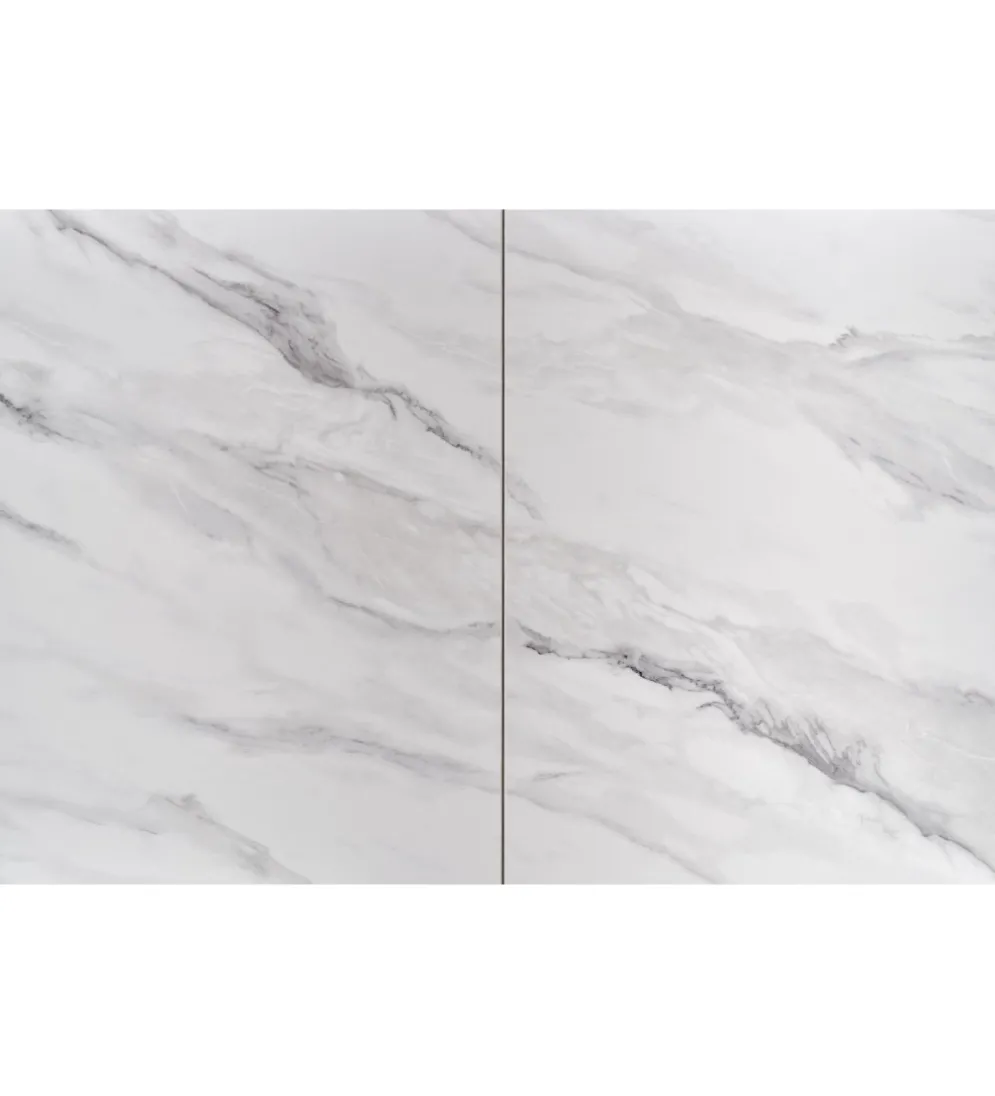 Stół rozkładany DANCAN 160 cm - 220 cm ceramika w optyce białego marmuru