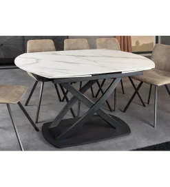 Stół rozkładany INCEPTION od 130 do 190 cm ceramiczny blat w optyce marmuru