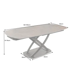 Stół rozkładany INCEPTION od 130 do 190 cm ceramiczny blat