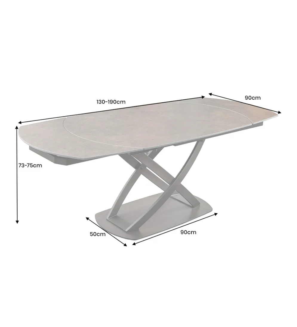 Stół rozkładany INCEPTION od 130 do 190 cm ceramiczny blat
