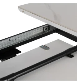 Stół rozkładany JAMEOX 120 cm czarny blat ceramika w optyce marmuru