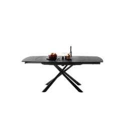 Stół Rozkładany NICOSIA 130 Cm - 190 Cm Ceramika antracyt