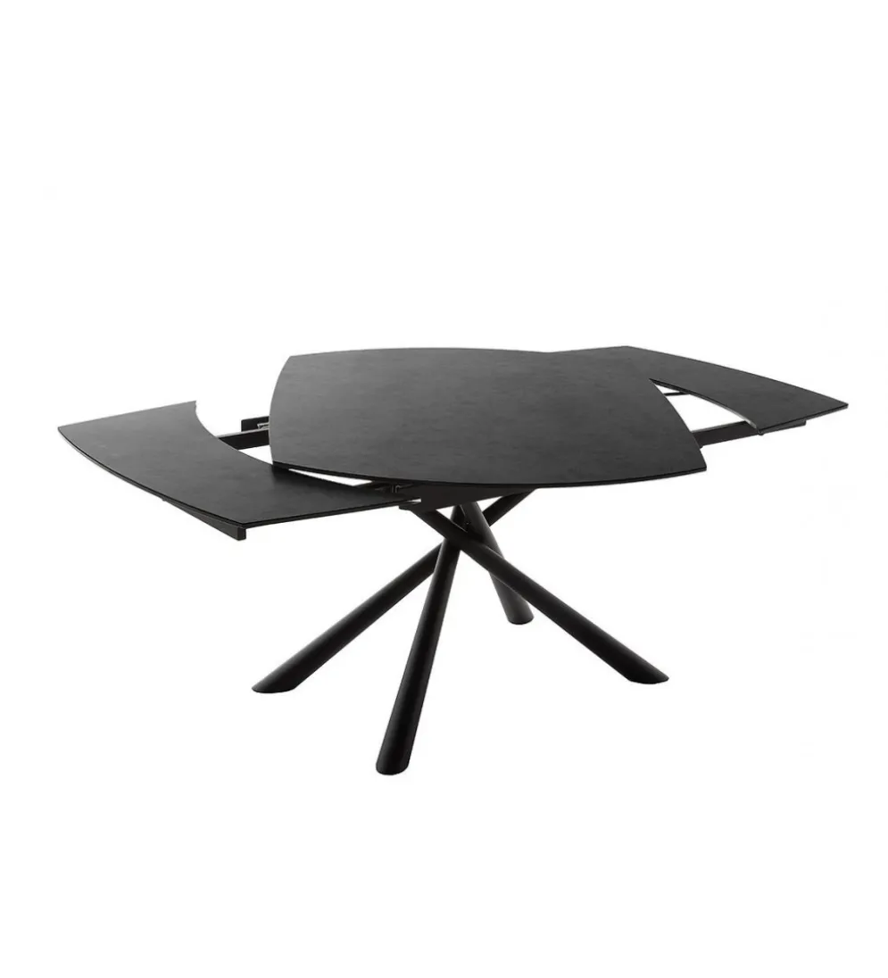 Stół Rozkładany NICOSIA 130 Cm - 190 Cm Ceramika antracyt