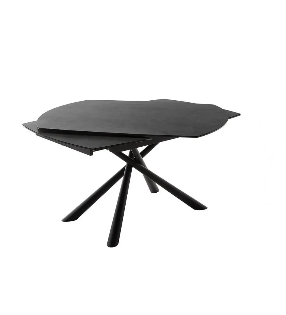 Stół Rozkładany NICOSIA 130 Cm - 190 Cm Ceramika antracyt