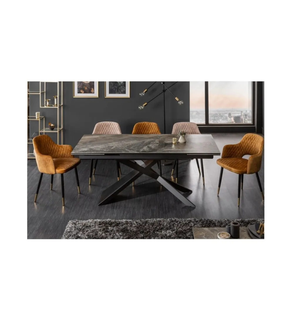 Stół Rozkładany ONTARIO Euphoria180 Cm - 220 Cm - 260 Cm Ceramika W Optyce Marmuru