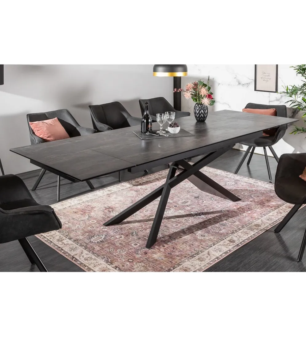 Stół Rozkładany ONTARIO Euphoria 180 Cm - 220 Cm - 260 Cm ceramika antracytowy Lava