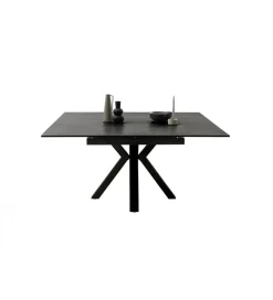 Stół rozkładany PALLINI 150 cm x 90 cm - 120 cm - 150 cm ceramika antracytowy