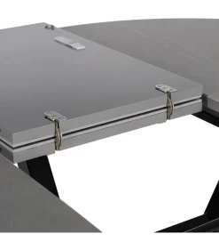 Stół rozkładany PATARASO 120 cm ceramika szara nogi czarne